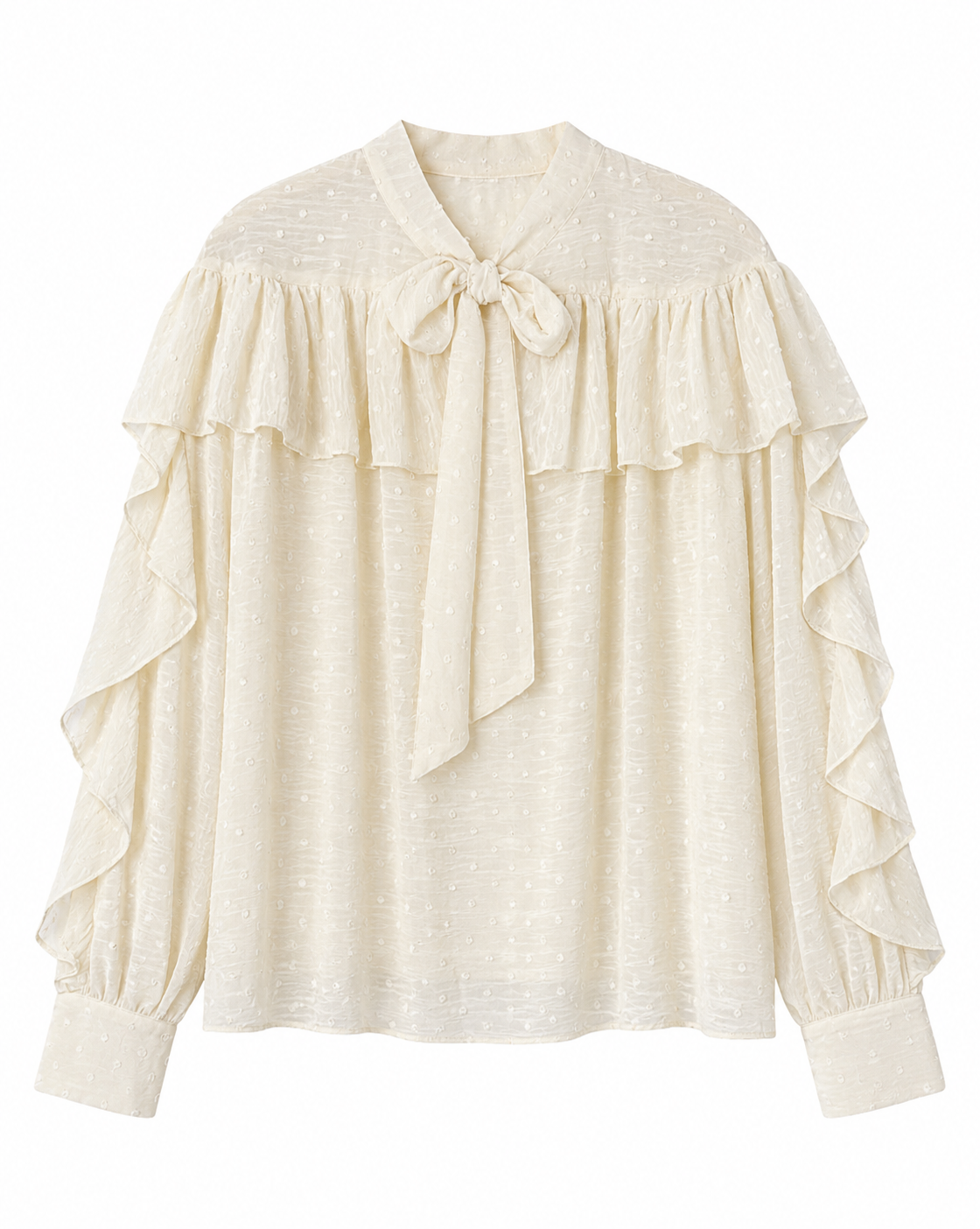 BLUSA VOLANTES CREMA